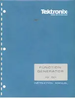 Preview for 1 page of Tektronix FG501 Instruction Manual