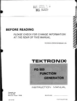 Preview for 2 page of Tektronix FG503 Instruction Manual