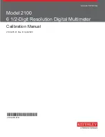 Tektronix KEITHLEY 2100 Calibration Manual preview