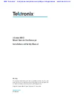 Preview for 1 page of Tektronix MDO3 Series Installation And Safety Manual