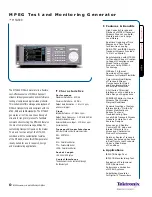 Tektronix MTG300 Specifications preview