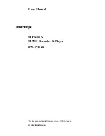 Preview for 1 page of Tektronix MTX100A User Manual