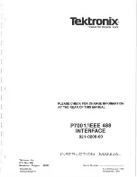 Preview for 1 page of Tektronix P7001 /IEEE 488 Instruction Manual