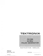 Tektronix PG 508 Instruction Manual preview