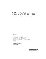 Предварительный просмотр 1 страницы Tektronix Phaser 840 Quick Reference Manual