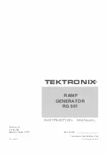 Preview for 1 page of Tektronix RG 501 Instruction Manual