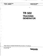 Preview for 2 page of Tektronix TR 502 Instruction Manual