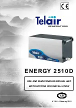 Предварительный просмотр 1 страницы Telair ENERGY 2510D Use And Maintenance Manual And Instructions For Installation