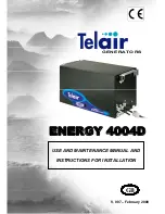 Предварительный просмотр 1 страницы Telair ENERGY 4004D Use And Maintenance Manual And Instructions For Installation