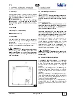 Предварительный просмотр 7 страницы Telair ENERGY 4004D Use And Maintenance Manual And Instructions For Installation