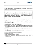 Preview for 22 page of Telair Energy 4010D Use And Maintenance Manual