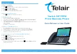 Preview for 1 page of Telair Yealink SIP-T57W Quick Reference User Manual