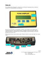 Предварительный просмотр 2 страницы Telcom Research CallShop FONE DISPLAY Installation & Protocol Manual