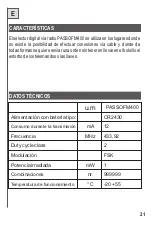 Preview for 21 page of Telcoma PASSO FM400 Instructions Manual