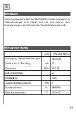 Preview for 39 page of Telcoma PASSO FM400 Instructions Manual