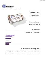 Telebyte Optoverter 276A Reference Manual предпросмотр