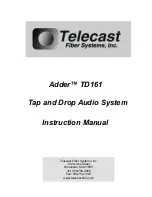 Предварительный просмотр 1 страницы Telecast Adder TD161 Instruction Manual