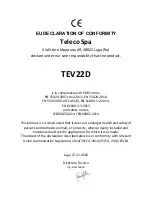 Preview for 145 page of Teleco TEV22D Operating Instructions Manual