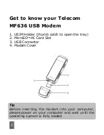 Preview for 3 page of Telecom MF636 User Manual