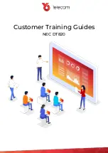 Telecom NEC DT820 Customer Training  Manual preview