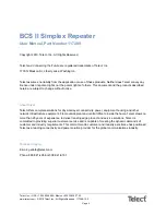 Предварительный просмотр 2 страницы Telect BCS II SIMPLEX User Manual