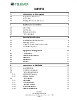 Preview for 5 page of Teledata s.r.l. ONEMINI User And Installation Manual