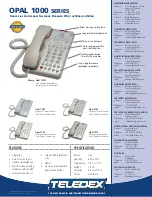 Preview for 2 page of Teledex 1000 Specification Sheet