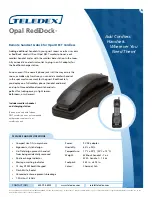 Preview for 1 page of Teledex Opal RediDock Specification Sheet