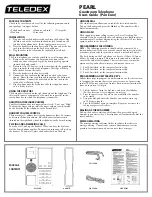 Preview for 1 page of Teledex Pearl - Pan Euro User Manual