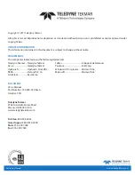 Preview for 2 page of Teledyne 15-0800-074 User Manual