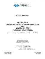 Preview for 1 page of Teledyne 501 TRS Operation Manual