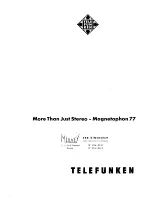 Telefunken Magnetofon 77 User Manual preview