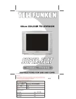 Предварительный просмотр 1 страницы Telefunken SUPER-FLAT TTV-29D Insrtructions For Use And Care