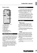 Preview for 3 page of Telefunken TF-1635U Instruction Manual