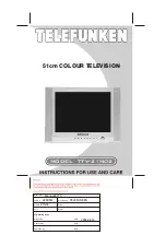 Telefunken TTV-21N02 Instructions For Use & Care preview