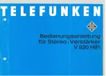 Preview for 1 page of Telefunken V 820 HiFi (German) Bedienungsanleitung