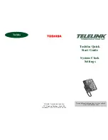 Preview for 1 page of Telelink Toshiba Telephone Quick Start Manual