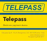 TELEPASS Electronic payment device User Manual preview