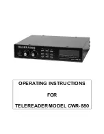 Предварительный просмотр 1 страницы TELEREADER CWR-880 Operating Instructions Manual