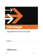 Preview for 1 page of Telestream Vantage Lightspeed G Series Manual