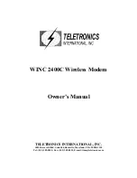 Teletronics International WINC 2400C Owner'S Manual preview