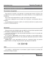 Preview for 4 page of Televes 2.4 GHz Audio / Video Transmitter & Receiver User Manual