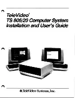 Preview for 1 page of TeleVideo TS 806/20 Installation And User Manual