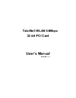 TeleWell High-Speed Wireless 32-bit PCI Card User Manual preview