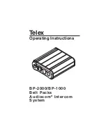 Preview for 1 page of Telex BP-1000 Operating Instructions Manual