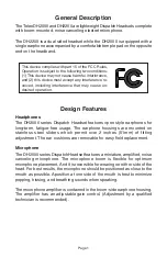 Preview for 2 page of Telex DH2200 User Instructions