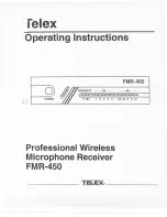 Telex FMR-450 UHF Operating Instructions Manual предпросмотр