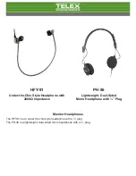 Preview for 1 page of Telex HFY-91 Specification Sheet