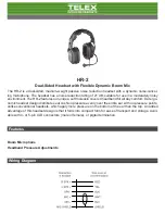 Preview for 1 page of Telex HR-2 Specifications