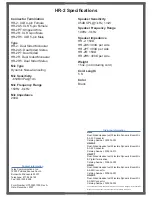 Preview for 2 page of Telex HR-2 Specifications